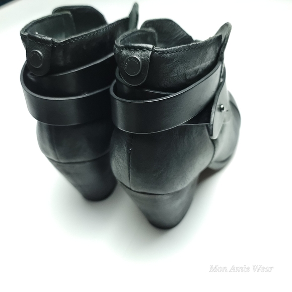Rag & Bone Harrow Leather Booties US7 Heel 5" Foot Width 3.5" - Picture 5 of 16